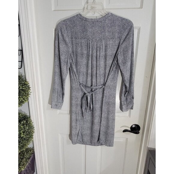 Boden Womens Blue White Polka Dots Half Button Up Dress Long‎ Sleeve Size 6R - Picture 5 of 11